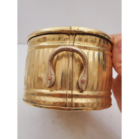 Vintage Brass Planter,- With Handles -Brass Rectangle Planter Vintage oval brass - Picture 7 of 10